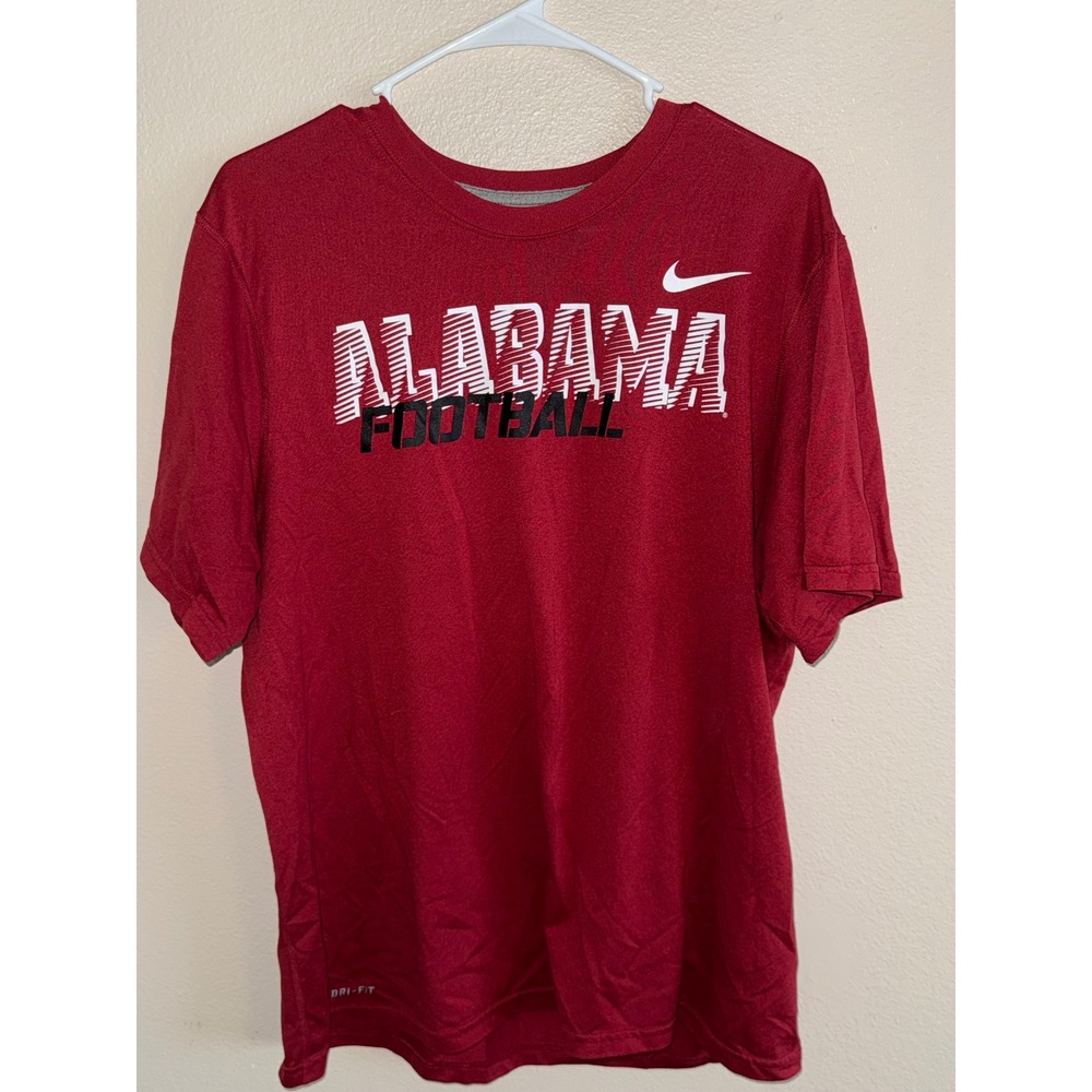 Nike Alabama Crimson Tide Football Dri-FIT Shirt Mens Large Red Short Sleeve Tee